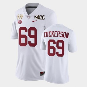 #69 Landon Dickerson Bama White Women Jersey 3X CFP National Championship Limited 760767-651