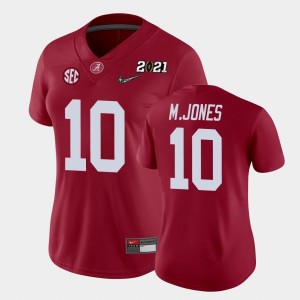 #10 Mac Jones Alabama Crimson Tide Crimson Women Jersey 2021 National Championship College Football 290153-996