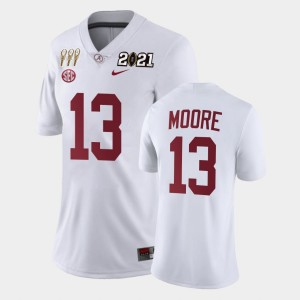 #13 Malachi Moore Roll Tide White Women's Jersey 3X CFP National Championship Limited 878045-767