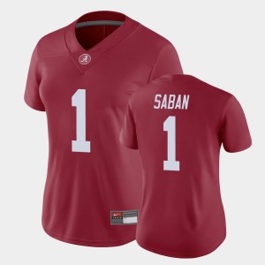 #1 Nick Saban Crimson Crimson Womens Jersey Game High School 432696-800