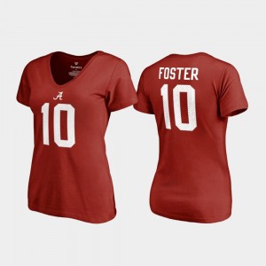 #10 Reuben Foster University of Alabama Crimson Womens T-Shirt College Legends Name & Number 154257-402