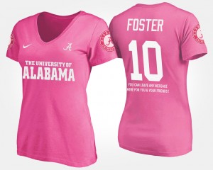 #10 Reuben Foster Crimson Pink Women's T-Shirt Name and Number With Message 361517-223