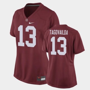 #13 Tua Tagovailoa University of Alabama Crimson Women's Jerseys Game Replica Football 482748-955