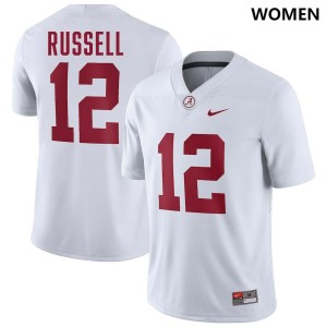 #12 Keelon Russell Alabama Crimson Tide White Women's Jersey College Football Alumni 123313-649