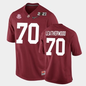 #70 Alex Leatherwood Bama Crimson Youth Jerseys 2021 National Championship Replica 445015-299