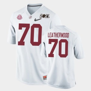 #70 Alex Leatherwood Roll Tide White Youth Jersey 2021 National Championship Replica 177041-937