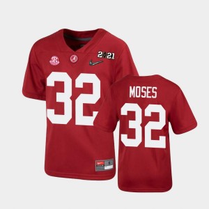#32 Dylan Moses University of Alabama Crimson Youth Jersey 2021 National Championship 2025 123303-183