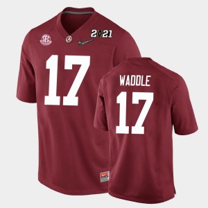 #17 Jaylen Waddle Alabama Crimson Youth Jerseys 2021 National Championship Replica 210479-639