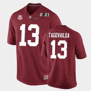 #13 Tua Tagovailoa The Tide Crimson Youth Jerseys 2021 National Championship Replica 633860-704